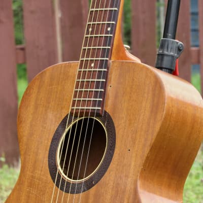 ~All Solid Mahogany~ 1971 Fender by Harmony F-1030 / H165 - Folk Player's Dream! w/ Pickup! USA! image 5