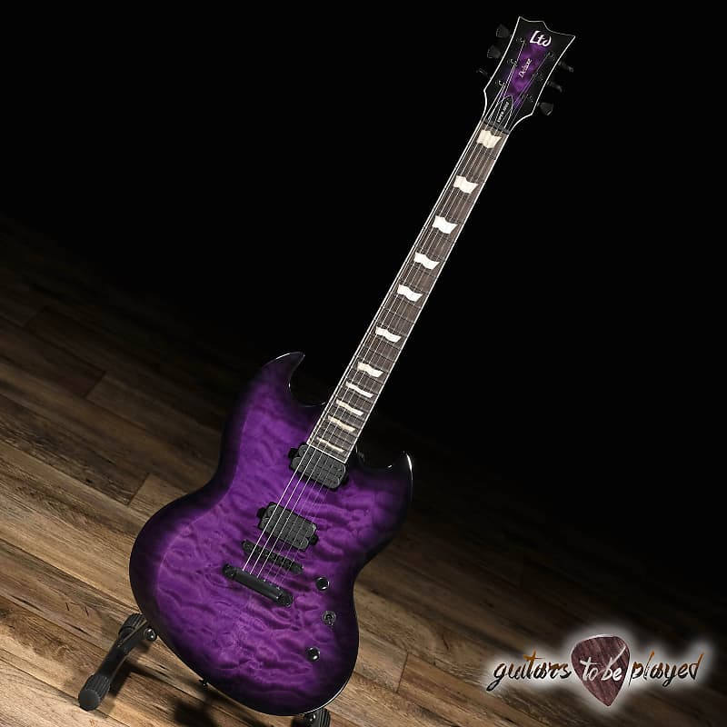 Esp Ltd Viper Qm Electric Guitar See Thru Purple Reverb