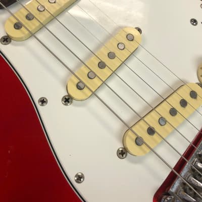1985 FENDER MIJ CONTEMPORARY STANDARD STRATOCASTER Candy Apple Red image 7