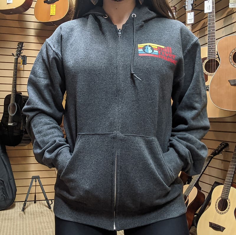 Mill River Music Zip Hoodie 1st Edition Main Logo Unisex Charcoal Heather Small image 1