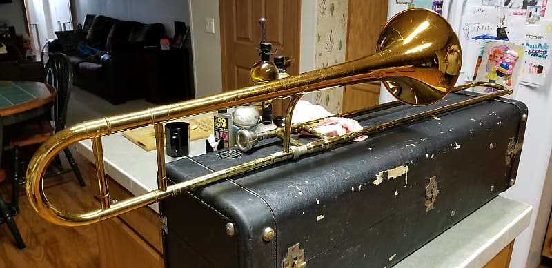 King 2115 2B+ Trombone 1983 - 84 Yellow Brass | Reverb