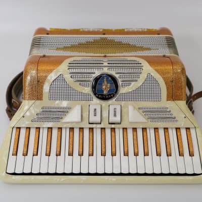Cavalier 120 Bass Accordion 1940 - Gold / Mother of Pearl image 2