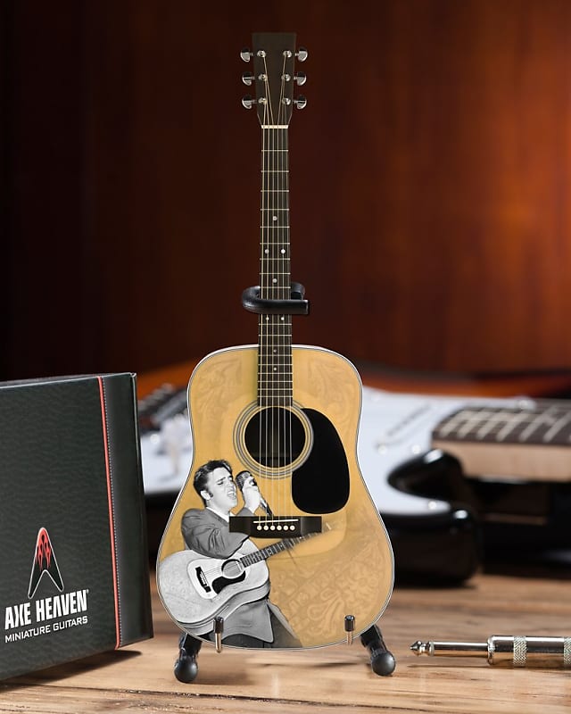 AXE HEAVEN Elvis Presley '55 Tribute Acoustic Guitar Miniature Display Gift image 1