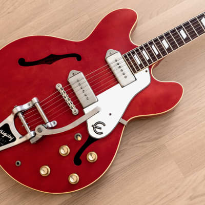 1991 Epiphone Casino Electric Guitar Cherry w/ Bigsby & Case, | Reverb