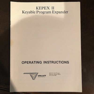 Valley Kepex II Owners Manual Operating Instructions for sale