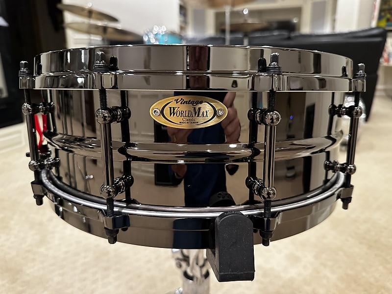 Worldmax 14 x 5 Black Brass Snare Drum WMS BK-5014DHBX