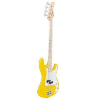 Glarry GP II Electric Bass Guitar with Wilkinson Pickup, Warwick Bass Strings, Bone Nut 2020s Yellow image 13