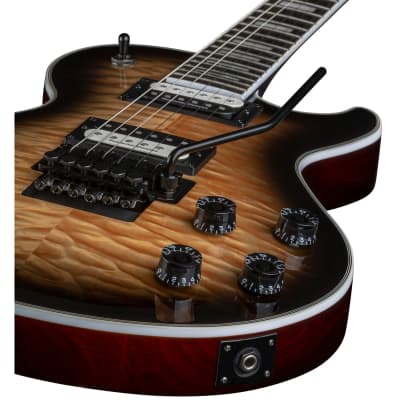 Dean TB Select Floyd QM Guitar, Ebony Fretboard, Quilt Maple Natural Black Burst image 4