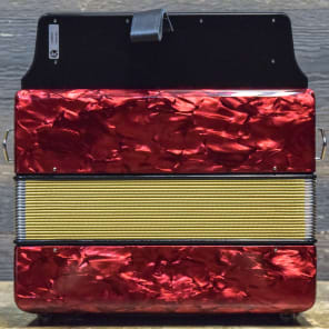 Hohner Corona II 3-Row 12-Bass 31-Button G/C/F Red Diatonic Accordion w/Bag image 3