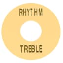 Allparts AP-0663 Rhythm And Treble Switch Ring - Cream w/Gold Lettering