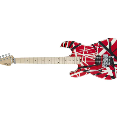 Used EVH Striped Series Left Handed Electric Guitar - Red/Black/White image 4