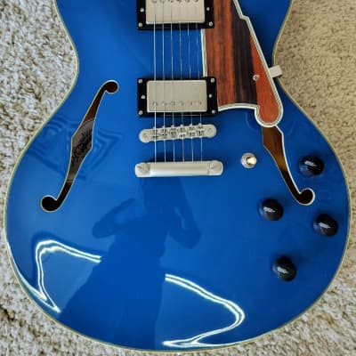 D'Angelico Deluxe DC LE Semi Hollow Guitar w/Case Matte Sapphire, DADDCSAPSNS image 9