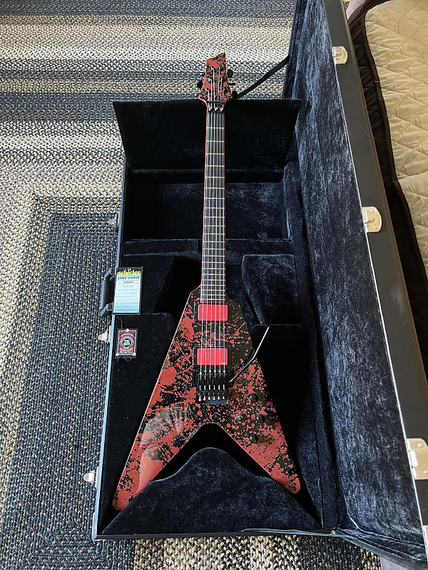 Schecter V-1 FR 2015 - Blood Splatter | Reverb