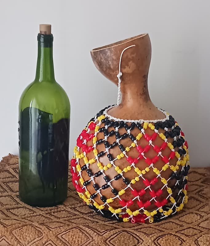 Sekere (medium Yoruba-style netted gourd rattle) | Reverb