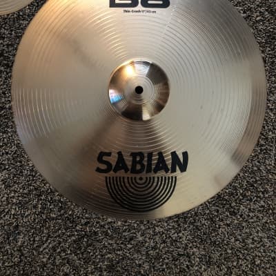 Sabian 8” splash, 15" & 17” B8 Thin Crash Cymbal 1990 - 2010 - Natural image 4