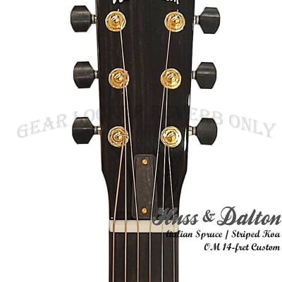 Huss & Dalton OM Custom Italian straight-gained Spruce & Striped Koa handcrafted 14-fret guitar 5822 image 10