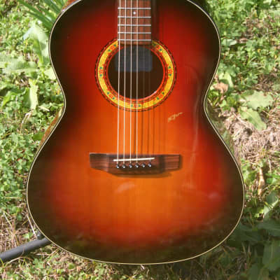 2005 K Yairi SR-2E OOO size Guitar with Under saddle pick up - Cherry Sunburst+Original Hard Case and more image 3