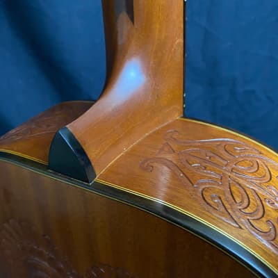 Blueberry Custom Classical Guitar with Tiki Carvings image 16
