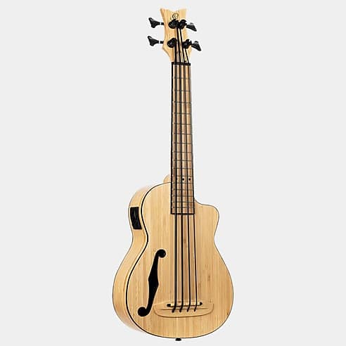 Ortega Bamboo Series 4-String Short Scale Uke Bass Solid Bamboo Natural -  RUNAB-UB