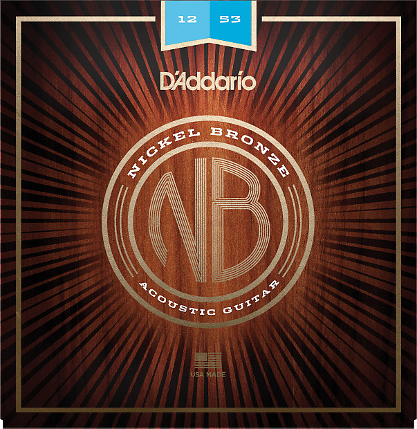D'Addario NB1253 Nickel Bronze Acoustic Guitar Strings, Light Gauge image 1
