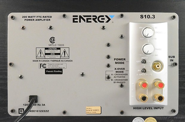 Energy s10 sale 3 subwoofer
