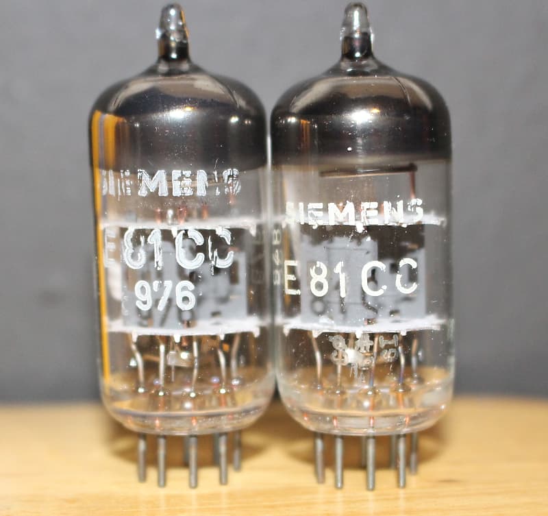 SIEMENS E81CC 6201 TIGHT MATCH PAIR ECC81 12AT7 TEST NOS++ VINTAGE 1966