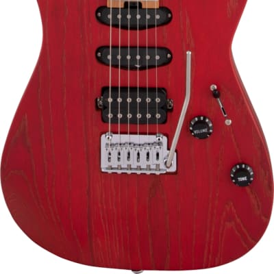 Charvel Pro-Mod DK24 HSS 2PT CM Ash Electric Guitar, Red Ash image 2