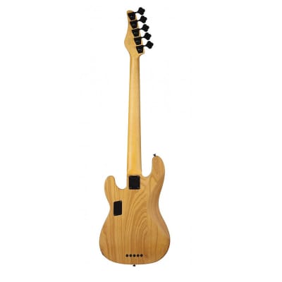 Schecter Model-T Session-5 String Bass Maple Fretboard, Aged Natural Satin image 5