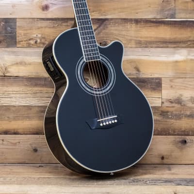 Washburn EA10 Festival Petite Jumbo Cutaway Acoustic-Electric Guitar, Black image 3