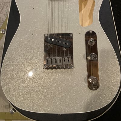 Reverend Eastsider TE Pete Anderson Tone Shop Exclusive 2024ish - Gloss Silver Sparkle with Hard Shell Reverend case. image 5