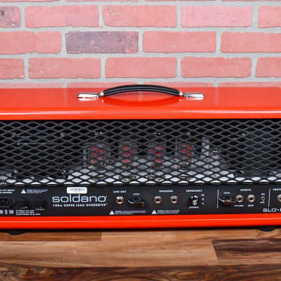 Soldano Custom Shop SLO100 100watt All Tube Head with Matching 4x12 Cab Red Sparkle Tolex W/ Black Grill and Black Chicken Head Knobs image 9