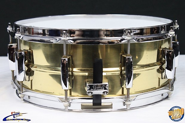 14 x 6.5 Pearl Sensitone Custom Alloy Brass Shell Snare Drum w/ Case