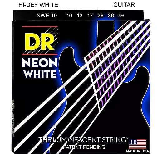 DR Strings K3 NEON Hi-Def White Electric Medium Guitar Strings 10-46 image 1
