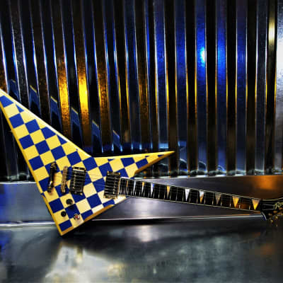 Robin Wedge 1987 Custom.  One of a kind.  Blue Yellow Checkerboard finish. Plays great. Rare. Cool+ image 2