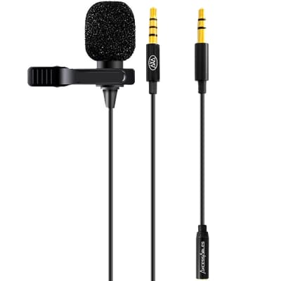AxcessAbles Lavalier Clip-On Microphone with 5ft TRRS 3.5mm Cable and Adapter | Omnidirectional Condenser Lapel Microphone for Audio Recording| AxcessAbles Lav Mic image 2