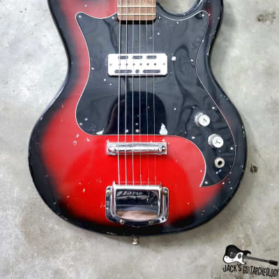 Crestline / Teisco / Matsumoku MIJ Blackfoil Electric Guitar (1960s, Redburst) image 18