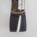 With Tag, Levy's DM2-BLK 2.5" Top Grain Leather Guitar Strap 2010s Black with White Lightning Bolt