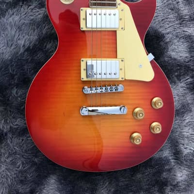 Custom Cherry Burst LP Style Guitar, Maple Neck, Rosewood Fingerboard Cherry Burst image 1