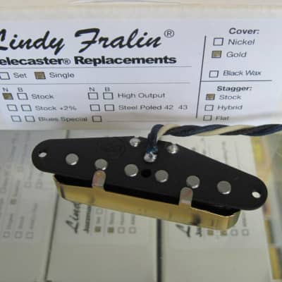 Lindy Fralin Vintage Hot Telecaster Neck Pickup With Gold | Reverb