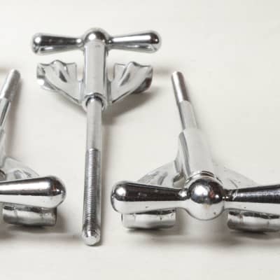 (10) Ludwig Bass Drum Tension Rods & Claws, Faucet Style Handles, 5.25"  Rods - 1960's image 8
