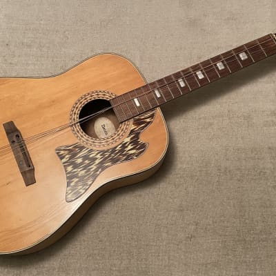 1970’s Decca 12 String Acoustic Guitar Natural Blonde Cool Headstock Overlay w Matching Pickguard MIJ Japan TLC image 2