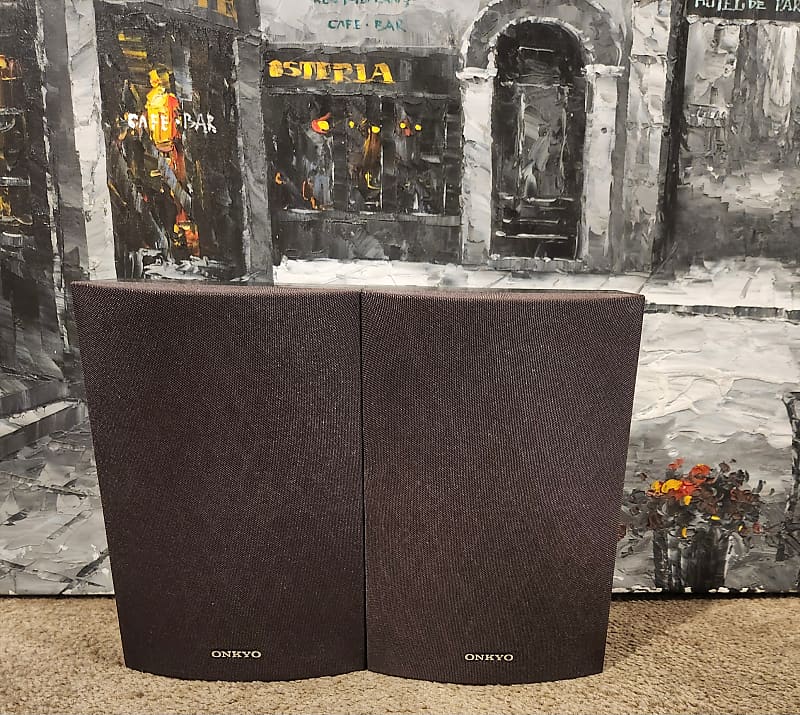 Onkyo ONKYO  SURROUND SPEAKERS 90s  - Black wood cabinet  			
