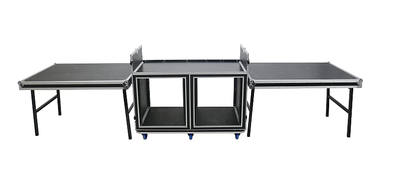 OSP ATA-FOH-2SL  Deluxe Front of House System w/dual 12U-Racks & Standing Lid Tables image 1