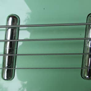 Left Hand Danelectro  Longhorn Bass Guitar, 1990's Surf Green, Converted From Right Hand image 10