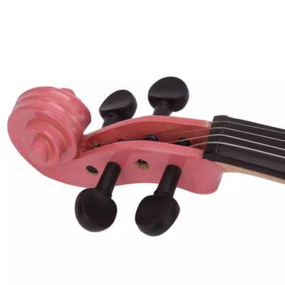 School Band 1/4 Size Acoustic Violin W/ Case Bow Rosin For Students - Pink image 3