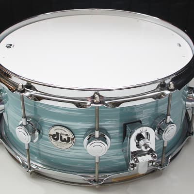 DW Collectors Maple SSC 6.5" x 14" Snare Drum w/ VIDEO! Pale Blue Oyster VLT image 3