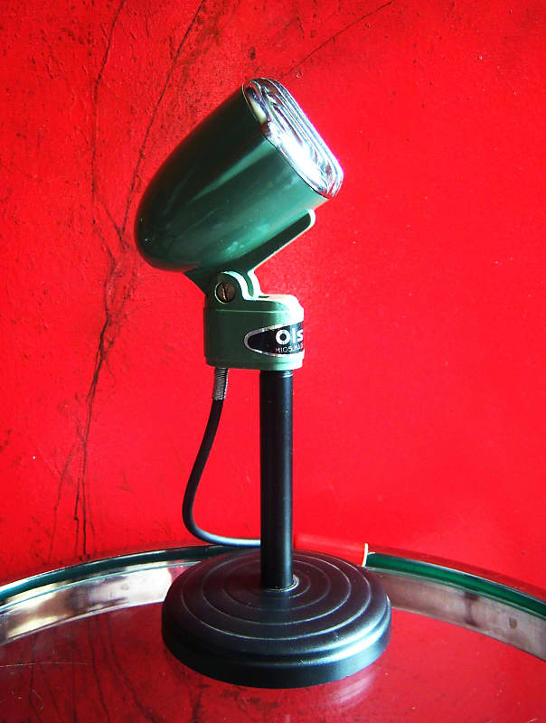 Vintage 1960's Olson M105 crystal microphone green harp mic w Reverb