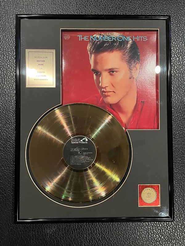 Elvis Presley 24K Gold Record Number One Hits 1987, 18X24 | Reverb