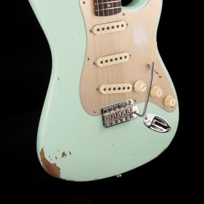 Fender Custom Shop Roasted 1960 Stratocaster Relic Birdseye Maple Aged Surf Green image 10