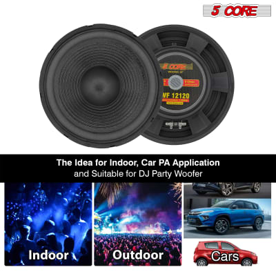 5 Core 12 Inch Subwoofer Audio Raw Replacement PA DJ Speaker Sub Woofer 120W RMS 1200W PMPO Subwoofers 8 Ohm 1.25" Copper Voice Coil WF 12120 image 6